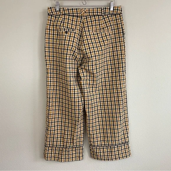 Maeve High-Rise Seersucker Wide Leg Plaid Trousers Size 12 by Anthropologie - Picture 8 of 11